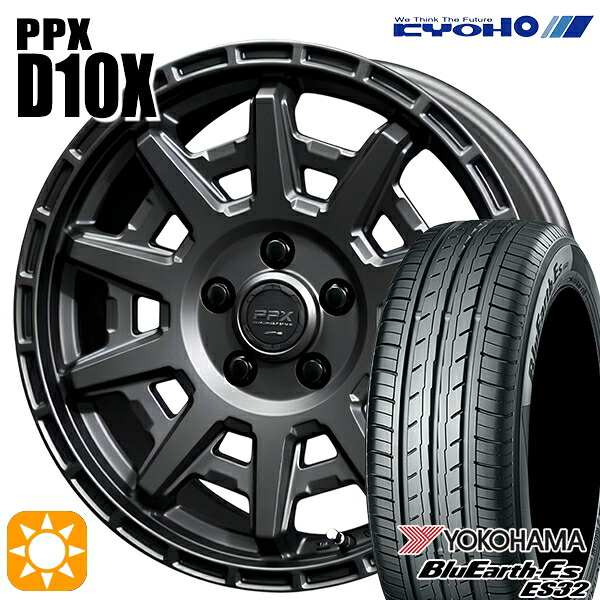【取付対象】エルグランド クロスロード 215/65R16 98H ヨコハマ ブルーアース ES32 KYOHO PPX D10X マットダークガンメタ 16インチ 7.0J 5H114.3 サマータイヤホイールセット |トレッド新横浜師岡店
