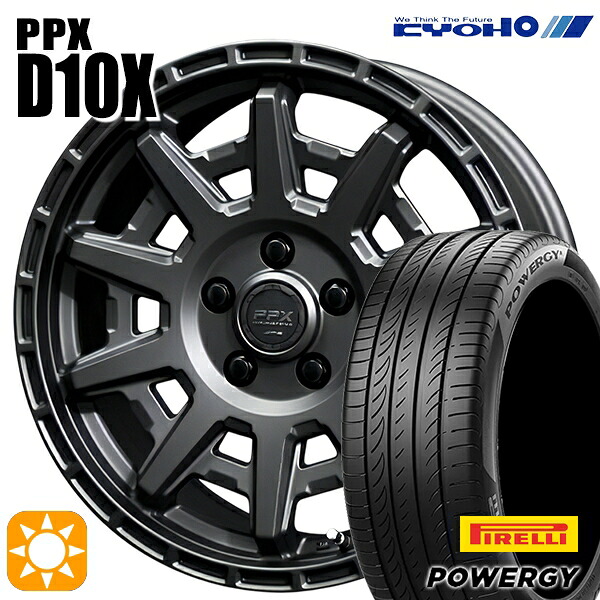 【取付対象】プリウス カローラ 195/65R15 91V ピレリ パワジー KYOHO PPX D10X マットダークガンメタ 15インチ 6.0J 5H100 サマータイヤホイールセット