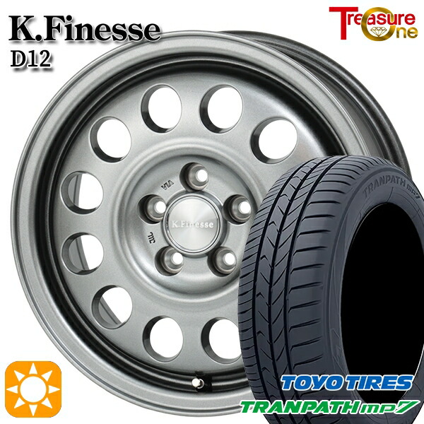 【取付対象】エスティマ ストリーム 205/65R15 94H トーヨー トランパス mp7 トレジャーワン ケイフィネス D12 ガンメタブラック 15インチ 6.0J 5H114.3 サマータイヤホイールセット