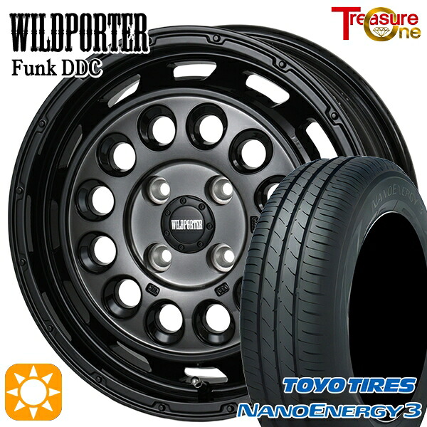 【取付対象】165/60R14 75H トーヨー ナノエナジー3 トレジャーワン ワイルドポーターファンク DDC BP/BC 14インチ 4.5J 4H100 サマータイヤホイールセット