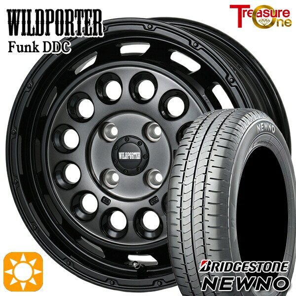 【取付対象】165/60R15 77H ブリヂストン ニューノ トレジャーワン ワイルドポーターファンク DDC BP/BC 15インチ 5.0J 4H100 サマータイヤホイールセット