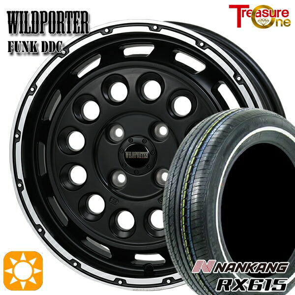 【取付対象】155/65R14 ナンカン RX615 ホワイトリボン トレジャーワン ワイルドポーターファンク DDC MB/RP 14インチ 4.5J 4H100 サマータイヤホイールセット