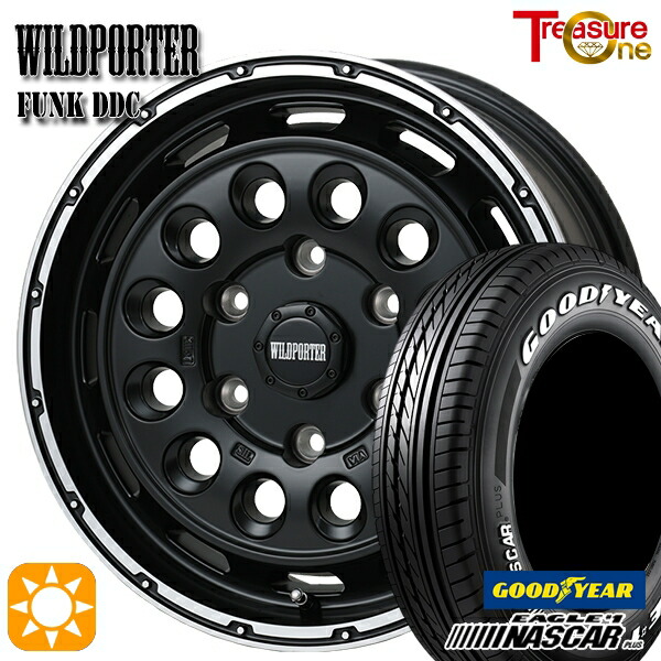 【取付対象】200系ハイエース 215/65R16C 109/107R グッドイヤー ナスカープラス トレジャーワン ワイルドポーターファンク DDC MB/RP 16インチ 6.5J 6H139.7 サマータイヤホイールセット