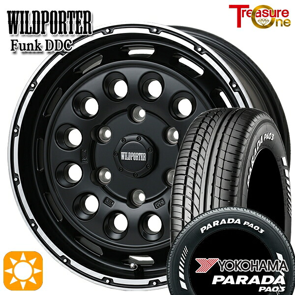 【取付対象】215/65R16C 109/107S ヨコハマ パラダ PA03 ホワイトレター トレジャーワン ワイルドポーターファンク DDC MB/RP 16インチ 6.5J 6H139.7 サマータイヤホイールセット