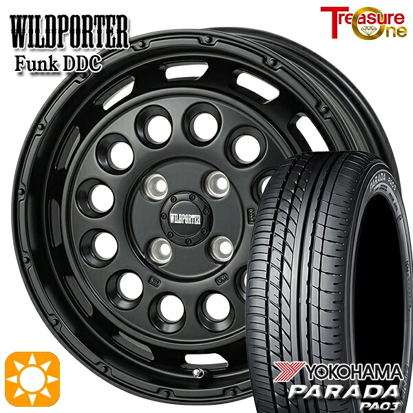 【取付対象】軽トラ 165/55R14C 95/93N ヨコハマ パラダ PA03 トレジャーワン ワイルドポーター ファンク DDC MBK 14インチ 4.5J 4H100 サマータイヤホイールセット