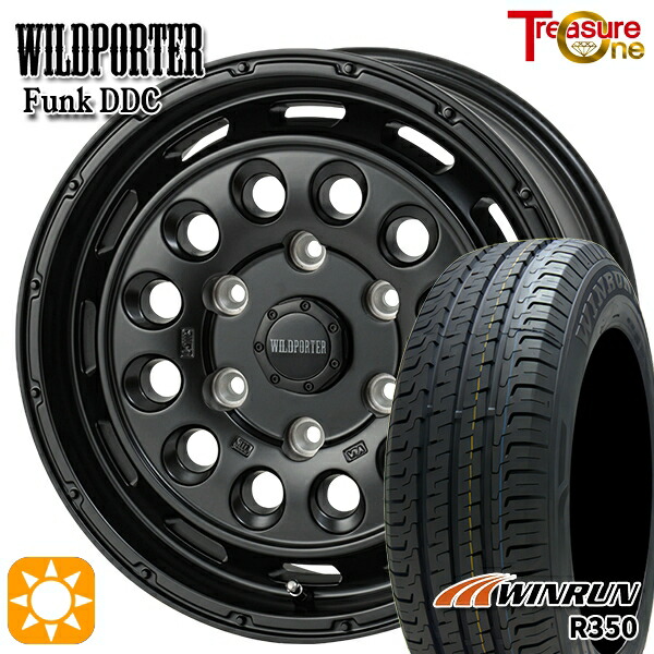 【取付対象】200系ハイエース 215/65R16 109/107T ウィンラン R350 トレジャーワン ワイルドポーター ファンク DDC MBK 16インチ 6.5J 6H139.7 サマータイヤホイールセット