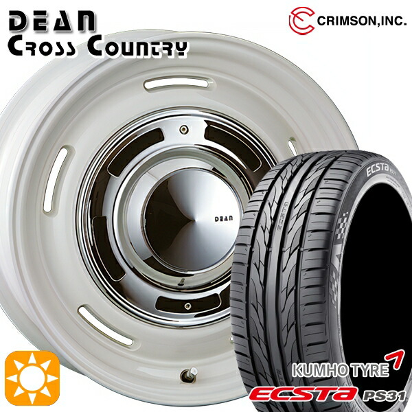 【取付対象】エスティマ ヤリスクロス 215/60R16 95V クムホ エクスタ PS31 クリムソン ディーン クロスカントリー ホワイト 16インチ 6.5J 5H114.3 サマータイヤホイールセット