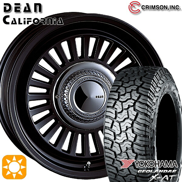 【取付対象】200系ハイエース LT215/70R16 100/97Q ヨコハマ ジオランダー X-AT G016 クリムソン ディーン カリフォルニア マットブラック 16インチ 6.5J 6H139.7 サマータイヤホイールセット