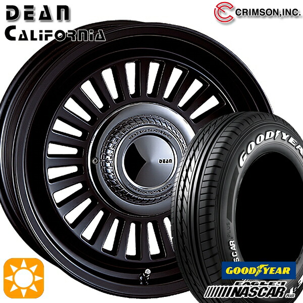 【取付対象】200系ハイエース 215/65R16C 109/107R グッドイヤー ナスカープラス クリムソン ディーン カリフォルニア マットブラック 16インチ 6.5J 6H139.7 サマータイヤホイールセット 112,900円