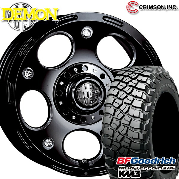 【取付対象】LT225/75R16 115/112Q RBL BFグッドリッチ マッドテレーン T/A KM3 クリムソン MG デーモン ブラックサイドマシニング 16インチ 5.5J 5H139.7 サマータイヤホイールセット