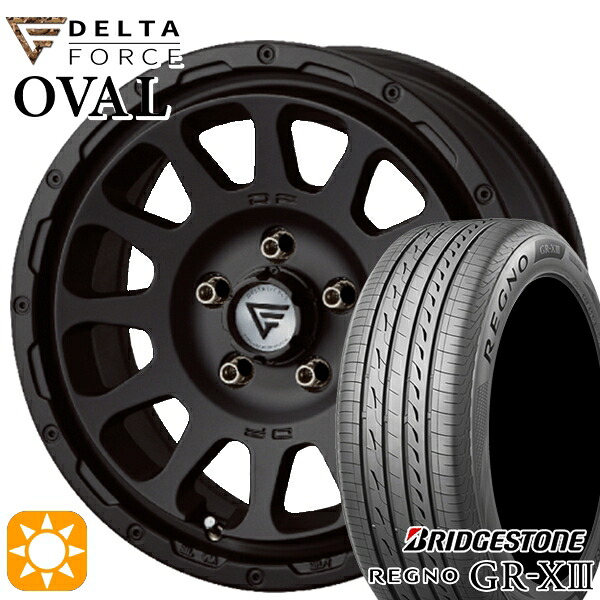 【取付対象】エスティマ ヤリスクロス 215/60R16 95V ブリヂストン レグノ GR-X3 デルタフォース オーバル マットブラック 16インチ 7.0J 5H114.3 サマータイヤホイールセット |トレッド新横浜師岡店