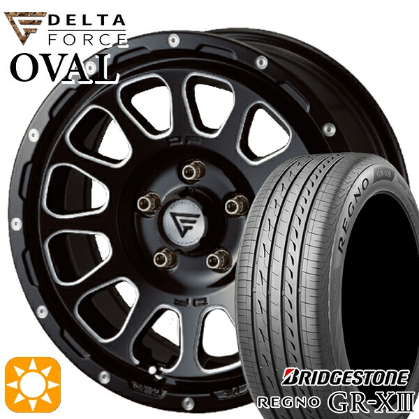 【取付対象】エスティマ ヤリスクロス 215/60R16 95V ブリヂストン レグノ GR-X3 デルタフォース オーバル ブラックマシニング 16インチ 7.0J 5H114.3 サマータイヤホイールセット |トレッド新横浜師岡店