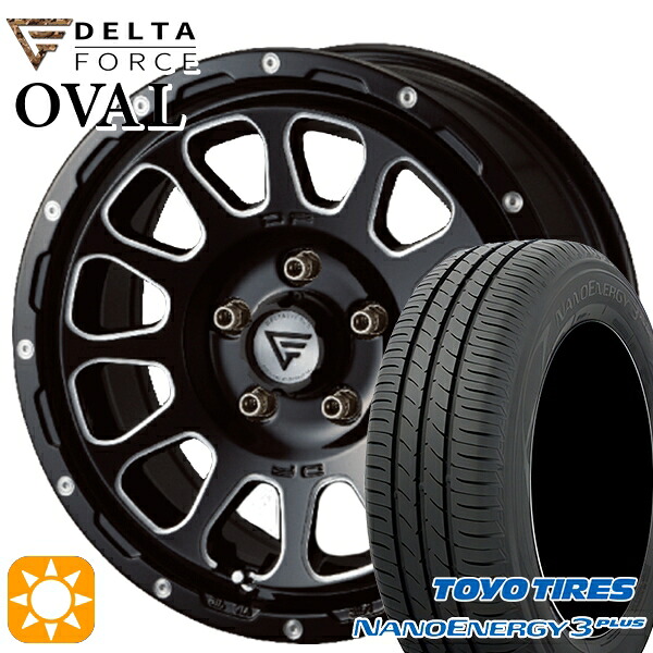 【取付対象】ヴェゼル オデッセイ 215/60R16 95H トーヨー ナノエナジー3プラス デルタフォース オーバル ブラックマシニング 16インチ 7.0J 5H114.3 サマータイヤホイールセット
