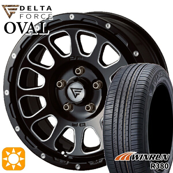 【取付対象】RAV4 エクストレイル 225/60R17 99V ウィンラン R380 デルタフォース オーバル ブラックマシニング 17インチ 8.0J 5H114.3 サマータイヤホイールセット |トレッド新横浜師岡店