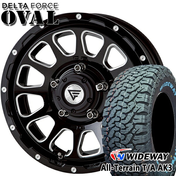 【取付対象】[5本セット]ジムニーシエラ 235/70R16 104/101 ワイドウェイ オールテレーンT/A AK3 デルタフォース オーバル ブラックマシニング 16インチ 6.0J 5H139.7 サマータイヤホイールセット
