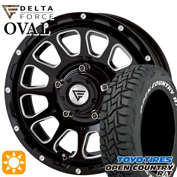 【取付対象】[5本セット]ジムニーシエラ 235/70R16 106Q トーヨー オープンカントリー R/T ホワイトレター デルタフォース オーバル ブラックマシニング 16インチ 6.0J 5H139.7 サマータイヤホイールセット