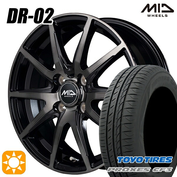【取付対象】アクア ヤリス 195/50R16 88V XL トーヨー プロクセス CF3 MID シュナイダー DR02 ブラックポリッシュ＋ブラッククリア 16インチ 6.0J 4H100 サマータイヤホイールセット ｜トレッド新横浜師岡店