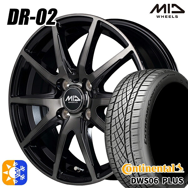 アクア ヤリス 195/50R16 84W コンチネンタル DWS06+ MID シュナイダー DR02 ブラックポリッシュ＋ブラッククリア 16インチ 6.0J 4H100 オールシーズンタイヤホイールセット