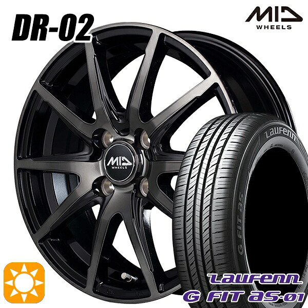 【取付対象】アクア ヴィッツ 165/70R14 81T ラウフェン G FIT as-01 LH42 MID シュナイダー DR02 ブラックポリッシュ＋ブラッククリア 14インチ 5.5J 4H100 サマータイヤホイールセット ｜トレッド新横浜師岡店 42,840円