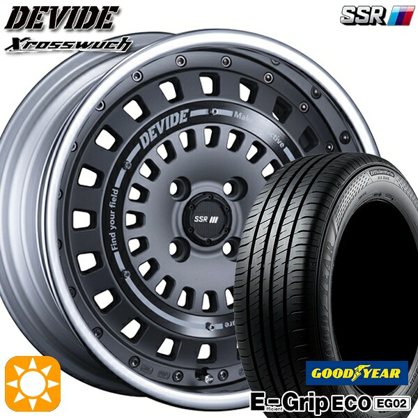 【取付対象】アクア クロスビー 185/55R16 83V グッドイヤー エフィシェントグリップ EG02 SSR ディバイド クロスバッハ フラットガンメタル 16インチ 6.0J 4H100 サマータイヤホイールセット