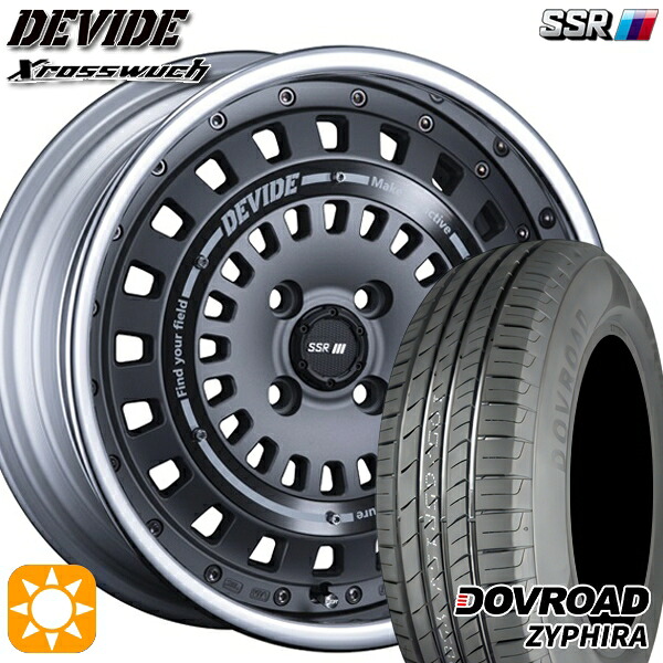 【取付対象】アクア デミオ ノート 195/55R16 87V DOVROAD ザイファイラ SSR ディバイド クロスバッハ フラットガンメタル 16インチ 6.0J 4H100 サマータイヤホイールセット |トレッド新横浜師岡店