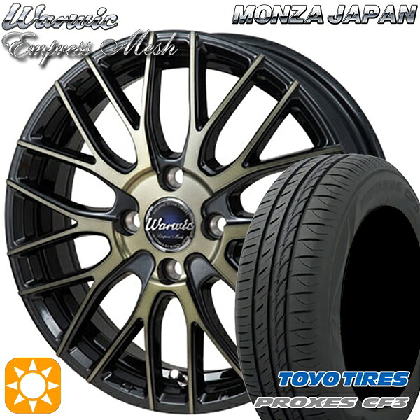 【取付対象】アクア クロスビー 175/60R16 82H トーヨー プロクセス CF3 モンツァ ワーウィック エンプレスメッシュ ブラッククリア/ポリッシュ 16インチ 6.0J 4H100 サマータイヤホイールセット