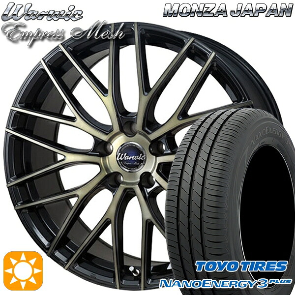 【取付対象】225/50R18 95W トーヨー ナノエナジー3プラス モンツァ ワーウィック エンプレスメッシュ ブラッククリア/ポリッシュ 18インチ 8.0J 5H114.3 サマータイヤホイールセット