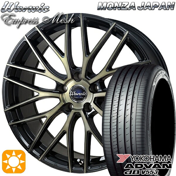 【取付対象】アクセラ アテンザ 215/45R18 93W XL ヨコハマ アドバンデシベル V553 モンツァ ワーウィック エンプレスメッシュ ブラッククリア/ポリッシュ 18インチ 7.0J 5H114.3 サマータイヤホイールセット