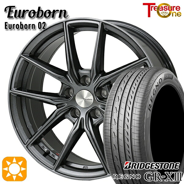 BMW (F30/F31/F32/F36) 225/45R18 95W XL ブリヂストン レグノ GR-X3 トレジャーワン ユーロボーン 02 ガンメタリックブラック 18インチ 8.0J 5H120 サマータイヤホイールセット |トレッド新横浜師岡店