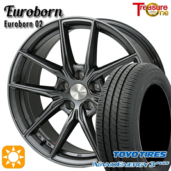 BMW (U06) 205/65R16 95H トーヨー ナノエナジー3プラス トレジャーワン ユーロボーン 02 ガンメタリックブラック 16インチ 6.5J 5H112 サマータイヤホイールセット