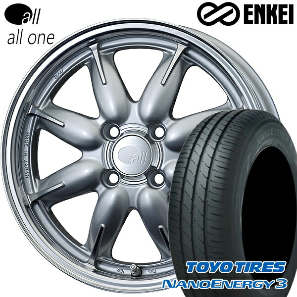 【取付対象】エブリィワゴン 165/60R14 75H トーヨー ナノエナジー3 ENKEI オール オールワン マシニングシルバー 14インチ 5.0J 4H100 サマータイヤホイールセット ｜トレッド新横浜師岡店