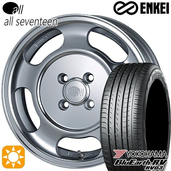 【取付対象】フィット アクア 185/60R15 84H ヨコハマ ブルーアース RV03 ENKEI オール オールセブンティーン 15インチ 5.5J 4H100 サマータイヤホイールセット