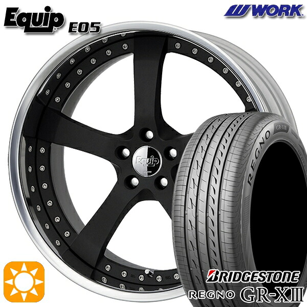 【取付対象】ハリアー アウトランダー 245/40R20 95W ブリヂストン レグノ GR-X3 ワーク エクイップ 05 ブラックアルマイト 20インチ 8.0J 5H114.3 サマータイヤホイールセット