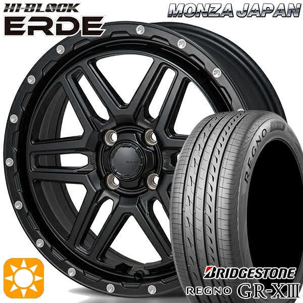 【取付対象】アクア クロスビー 175/60R16 82H ブリヂストン レグノ GR-X3 モンツァ ハイブロック エルデ サテンブラック/ミーリング 16インチ 6.0J 4H100 サマータイヤホイールセット