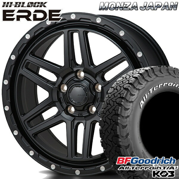 【取付対象】235/70R16 110/107S RWL BFグッドリッチ オールテレーン T/A KO3 モンツァ ハイブロック エルデ サテンブラック/ミーリング 16インチ 7.0J 5H114.3 サマータイヤホイールセット