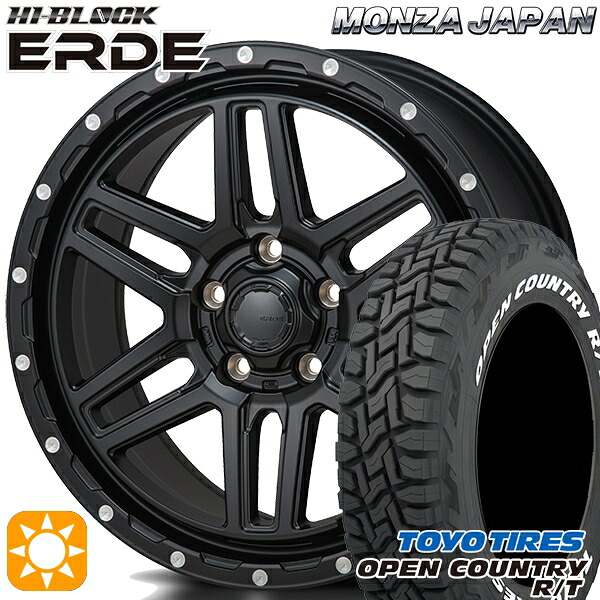 【取付対象】235/70R16 106Q トーヨー オープンカントリー R/T ホワイトレター モンツァ ハイブロック エルデ サテンブラック/ミーリング 16インチ 7.0J 5H114.3 サマータイヤホイールセット ｜トレッド新横浜師岡店