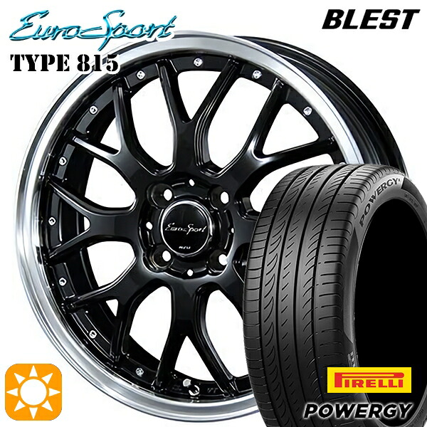 【取付対象】195/55R16 87V ピレリ パワジー BLEST ユーロスポーツ タイプ815 グロスブラック 16インチ 6.0J 4H100 サマータイヤホイールセット |トレッド新横浜師岡店