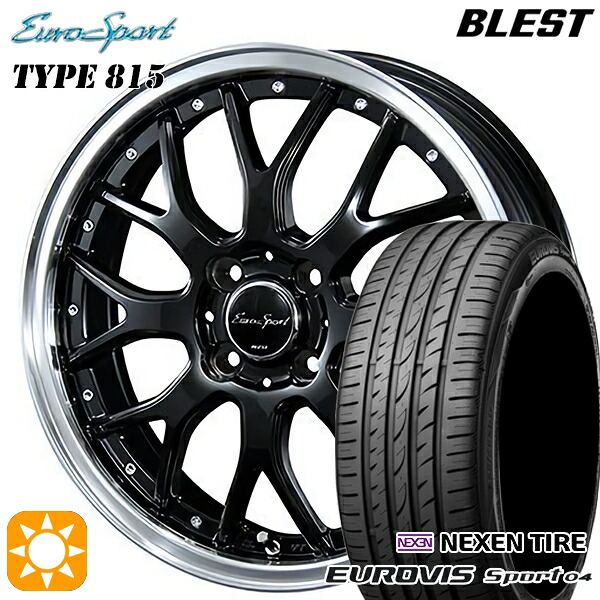 【取付対象】165/60R14 75H ロードストーン ユーロビズ Sport 04 BLEST ユーロスポーツ タイプ815 グロスブラック 14インチ 4.5J 4H100 サマータイヤホイールセット