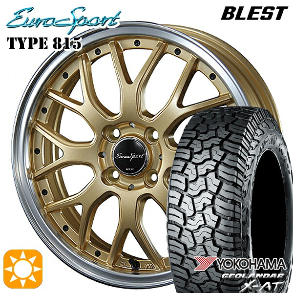 【取付対象】145R14C 85/83Q ヨコハマ ジオランダーX-AT G016 BLEST ユーロスポーツ タイプ815 セミグロスゴールド 14インチ 4.5J 4H100 サマータイヤホイールセット |トレッド新横浜師岡店