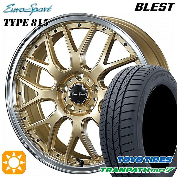 【取付対象】215/55R17 94V トーヨー トランパス mp7 BLEST ユーロスポーツ タイプ815 セミグロスゴールド 17インチ 7.0J 5H114.3 サマータイヤホイールセット