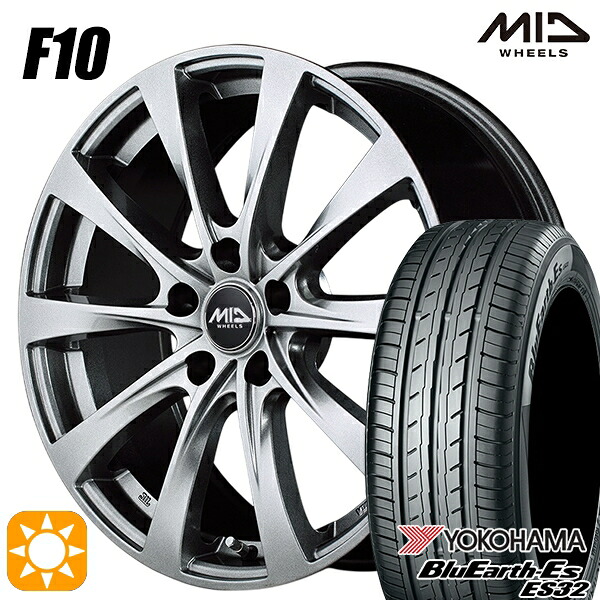 【取付対象】205/65R15 94H ヨコハマ ブルーアース ES32 MID ユーロスピード F10 メタリックグレー 15インチ 6.0J 5H114.3 サマータイヤホイールセット |トレッド新横浜師岡店