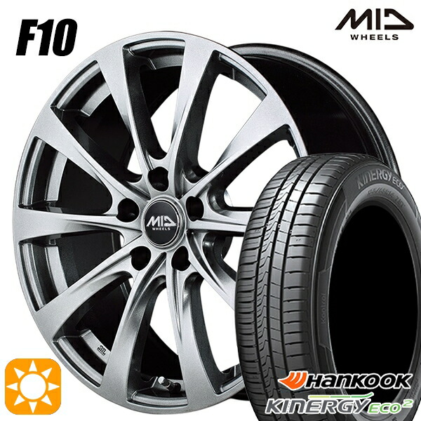 【取付対象】185/65R15 88T ハンコック KlnERGy ECO2 K435 MID ユーロスピード F10 メタリックグレー 15インチ 6.0J 5H114.3 サマータイヤホイールセット