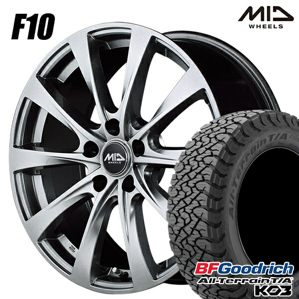 【取付対象】225/65R17 107/103S RBL BFグッドリッチ オールテレーン T/A KO3 MID ユーロスピード F10 メタリックグレー 17インチ 7.0J 5H114.3 サマータイヤホイールセット