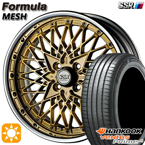 【取付対象】195/65R16 92V ハンコック veNtus PRime4 K135 SSR フォーミュラ メッシュ FMゴールド 16インチ 6.0J 4H100 サマータイヤホイールセット