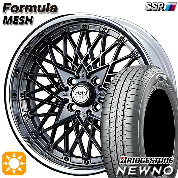 【取付対象】195/55R16 87V ブリヂストン ニューノ SSR フォーミュラ メッシュ FMチタン 16インチ 6.0J 4H100 サマータイヤホイールセット