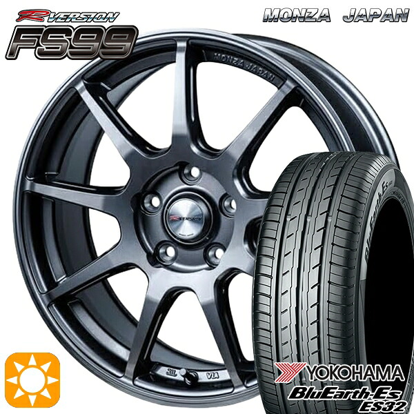 【取付対象】フォレスターSK9/SKE 225/55R17 97W ヨコハマ ブルーアース ES32 MONZA Rバージョン FS99 チタンガンメタ 17インチ 7.0J 5H114.3 サマータイヤホイールセット