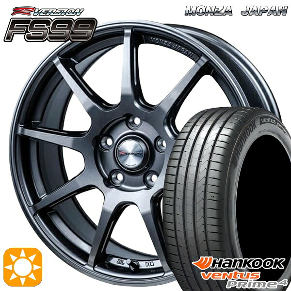 【取付対象】カムリ ヴェゼル 215/55R17 98W XL ハンコック veNtus PRime4 K135 MONZA Rバージョン FS99 チタンガンメタ 17インチ 7.0J 5H114.3 サマータイヤホイールセット ｜トレッド新横浜師岡店