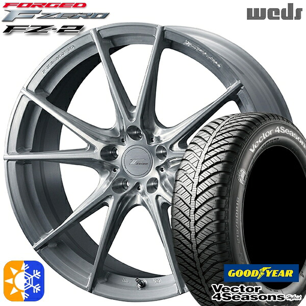 225/45R18 91H グッドイヤー ベクター フォーシーズンズ Weds ウェッズ 鍛造 F ZERO FZ-2 18インチ 7.5J 5H114.3 ブラッシュド オールシーズンタイヤホイールセット