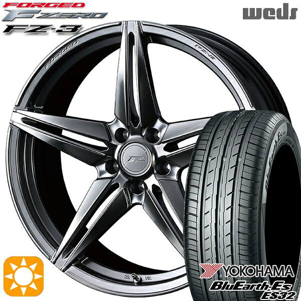 【取付対象】アルファード ヴェルファイア 245/40R19 94W ヨコハマ ブルーアース ES32 Weds ウェッズ 鍛造 F ZERO FZ-3 ダイヤモンドブラック 19インチ 8.0J 5H114.3 サマータイヤホイールセット |トレッド新横浜師岡店