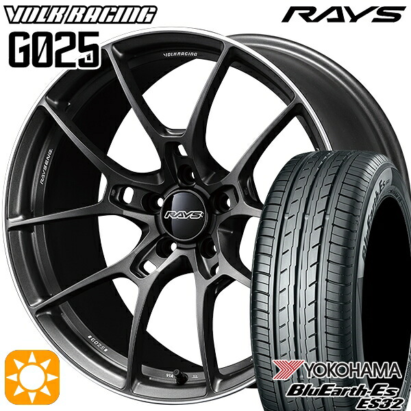 【取付対象】225/45R18 95W XL ヨコハマ ブルーアース ES32 RAYS ボルクレーシング G025 MK 18インチ 7.5J 5H114.3 サマータイヤホイールセット |トレッド新横浜師岡店